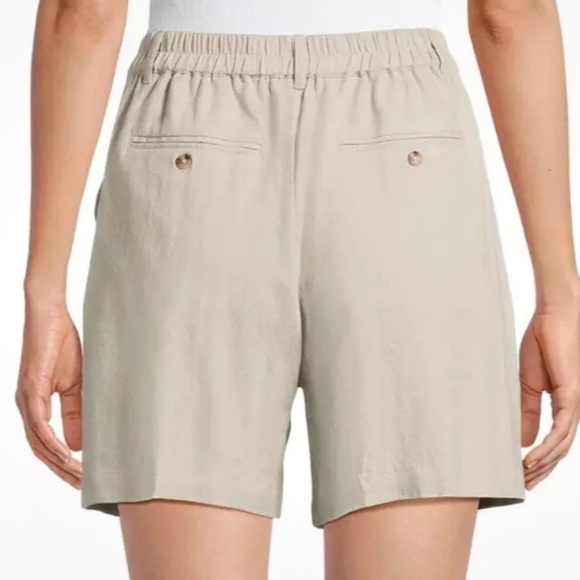 Time And Tru Womens Plus Size Beige Linen Blend Pleated 5” Shorts Size XXXL (22) - Picture 2 of 10